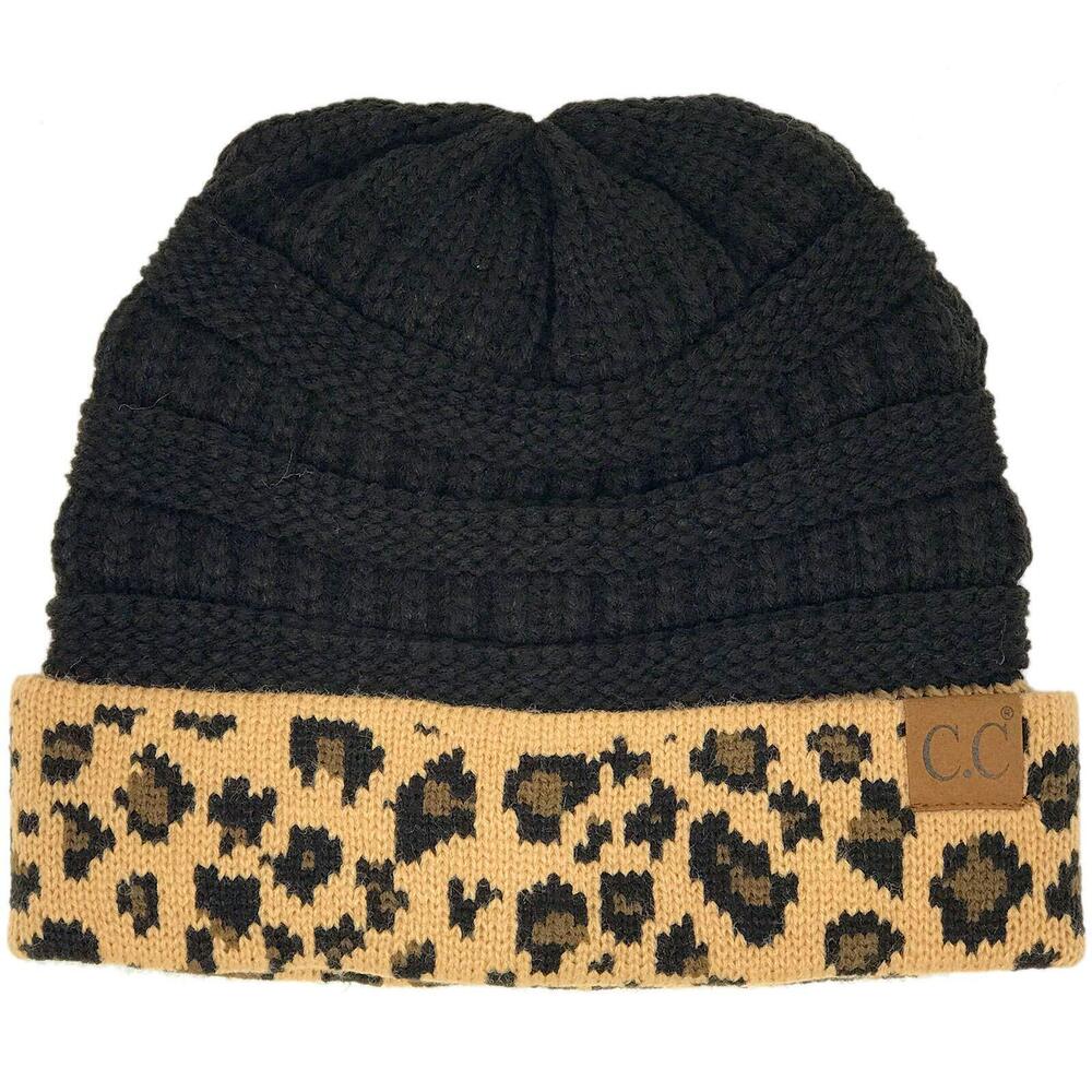 9822 . Exclusives Leopard Hat Black Acrylic